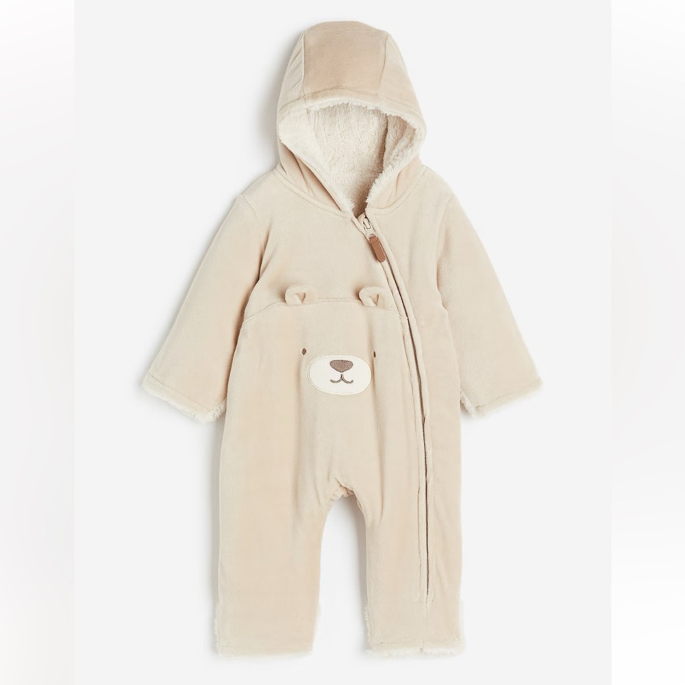 H&M Cream Hooded Baby Onesie